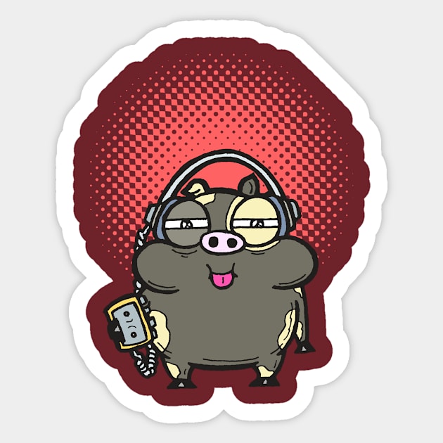 Pudge Is In The Groove Sticker by calavara